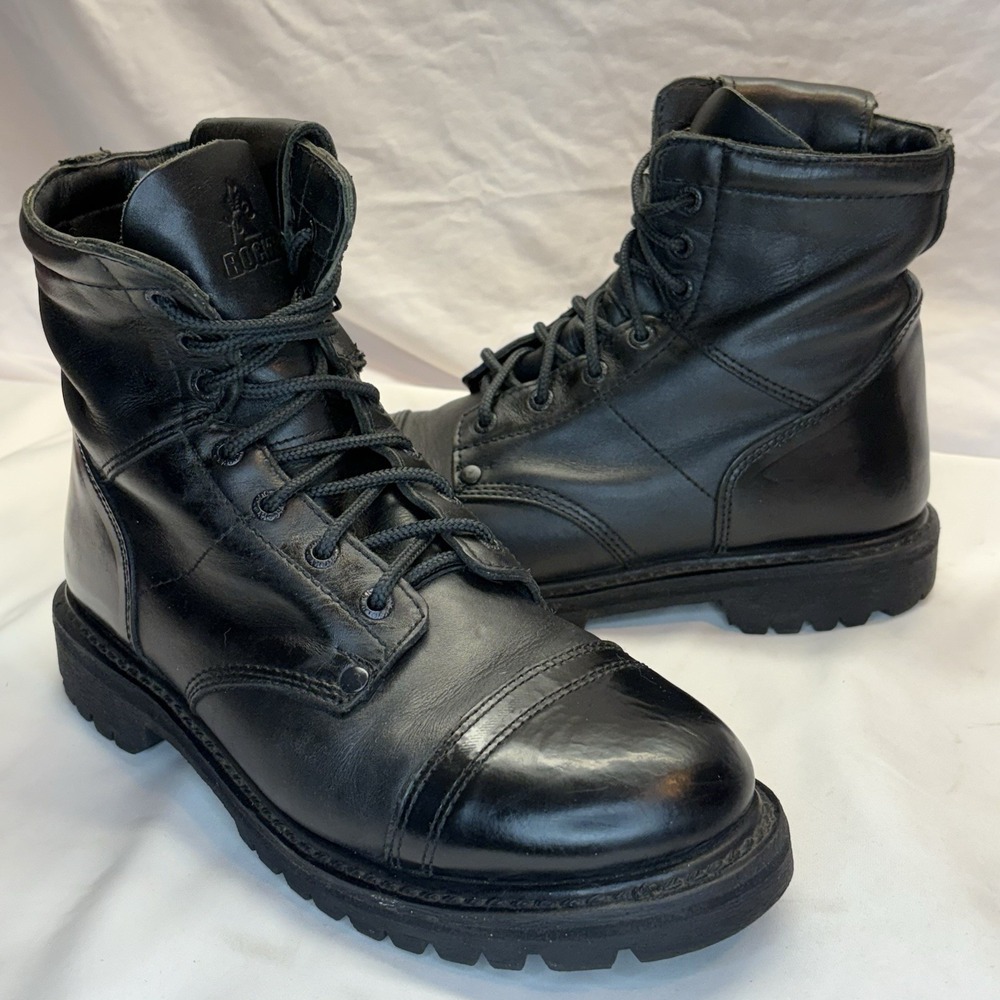 Rocky Paraboot 2091 Mens Size 9M Black Leather Side Zipper Jump Boots Military